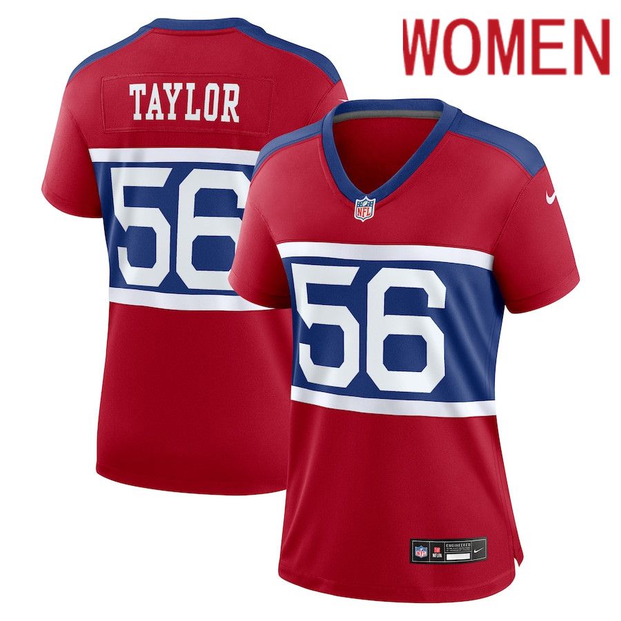 Women New York Giants #56 Lawrence Taylor Nike Century Red Alternate Retired Player Game NFL Jersey